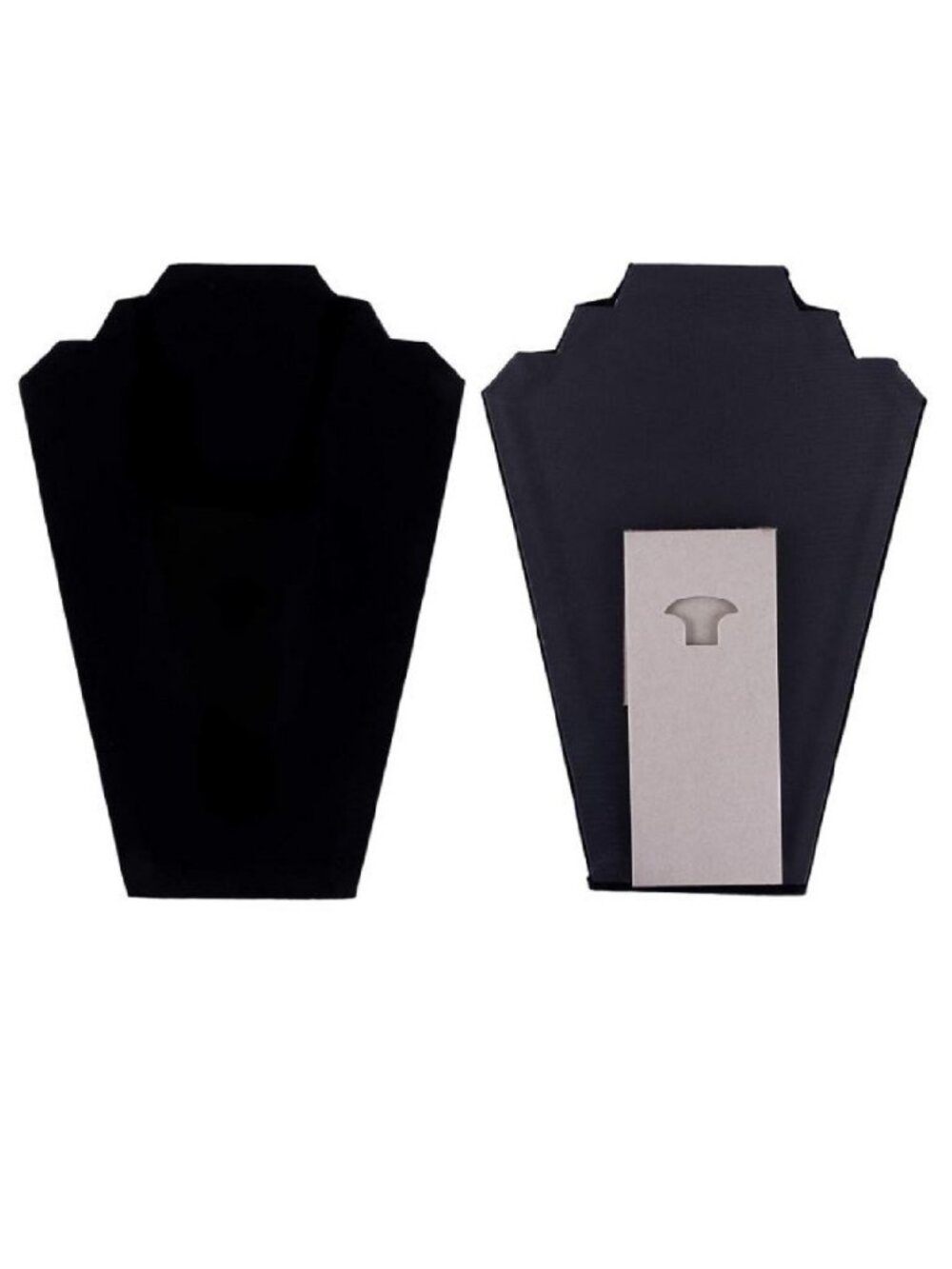 Set of 6 Black Velvet Necklace Display Stands